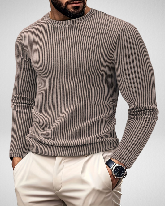 Men's Modern Ribbed Crew Neck Knit Top