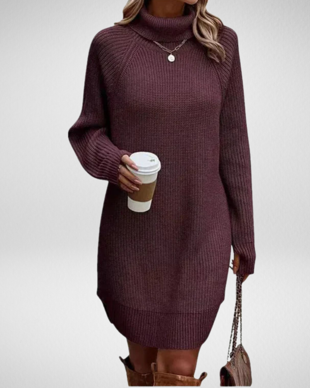 Damska dzianinowa sukienka swetrowa – elegancka i przytulna