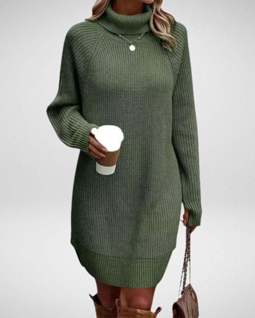 Damska dzianinowa sukienka swetrowa – elegancka i przytulna