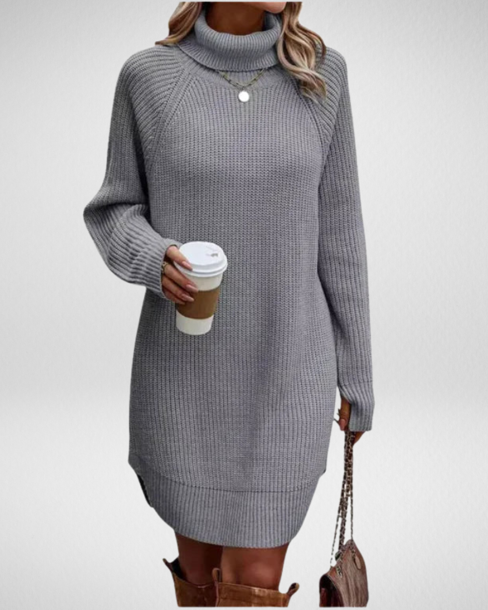 Damska dzianinowa sukienka swetrowa – elegancka i przytulna