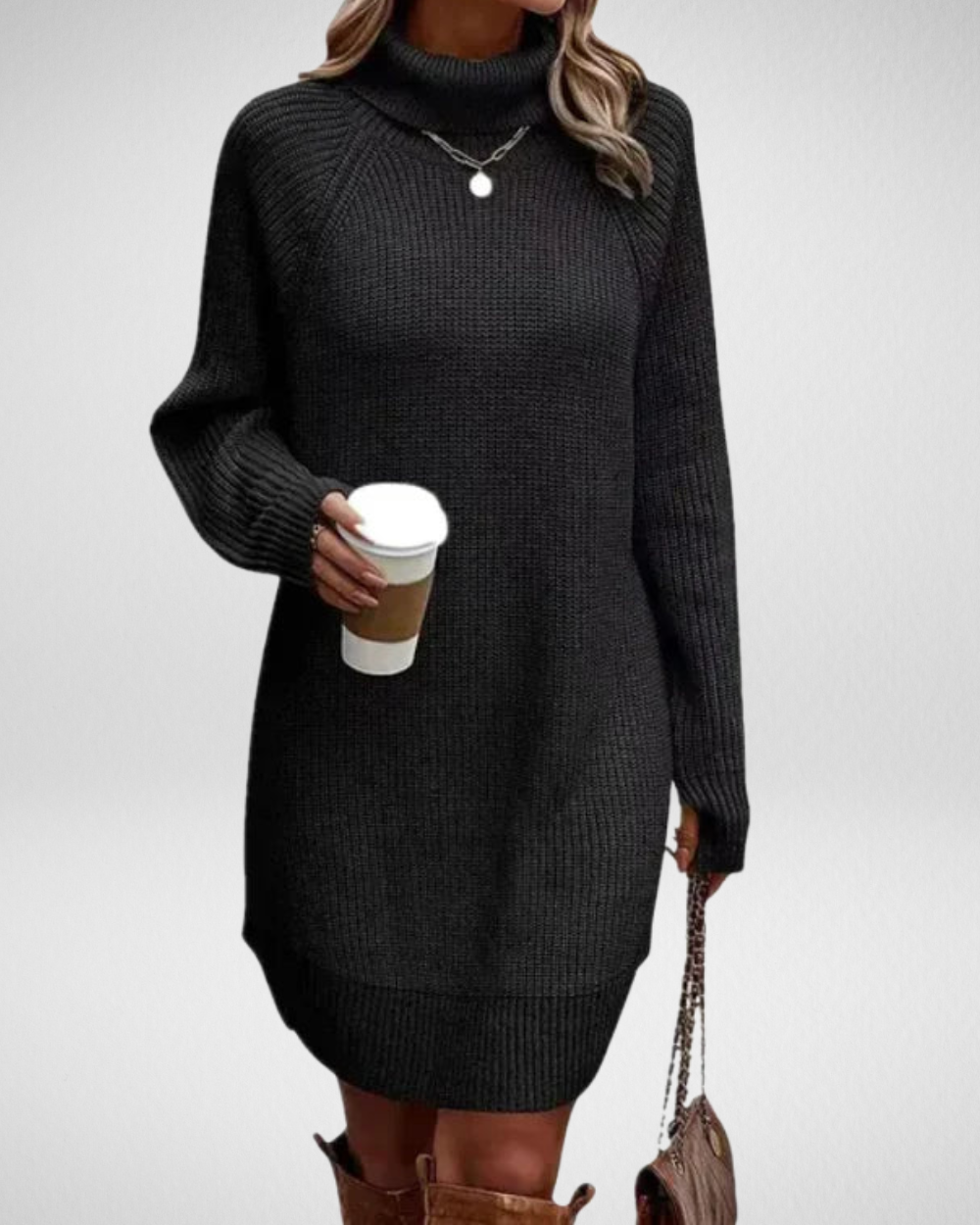Damska dzianinowa sukienka swetrowa – elegancka i przytulna