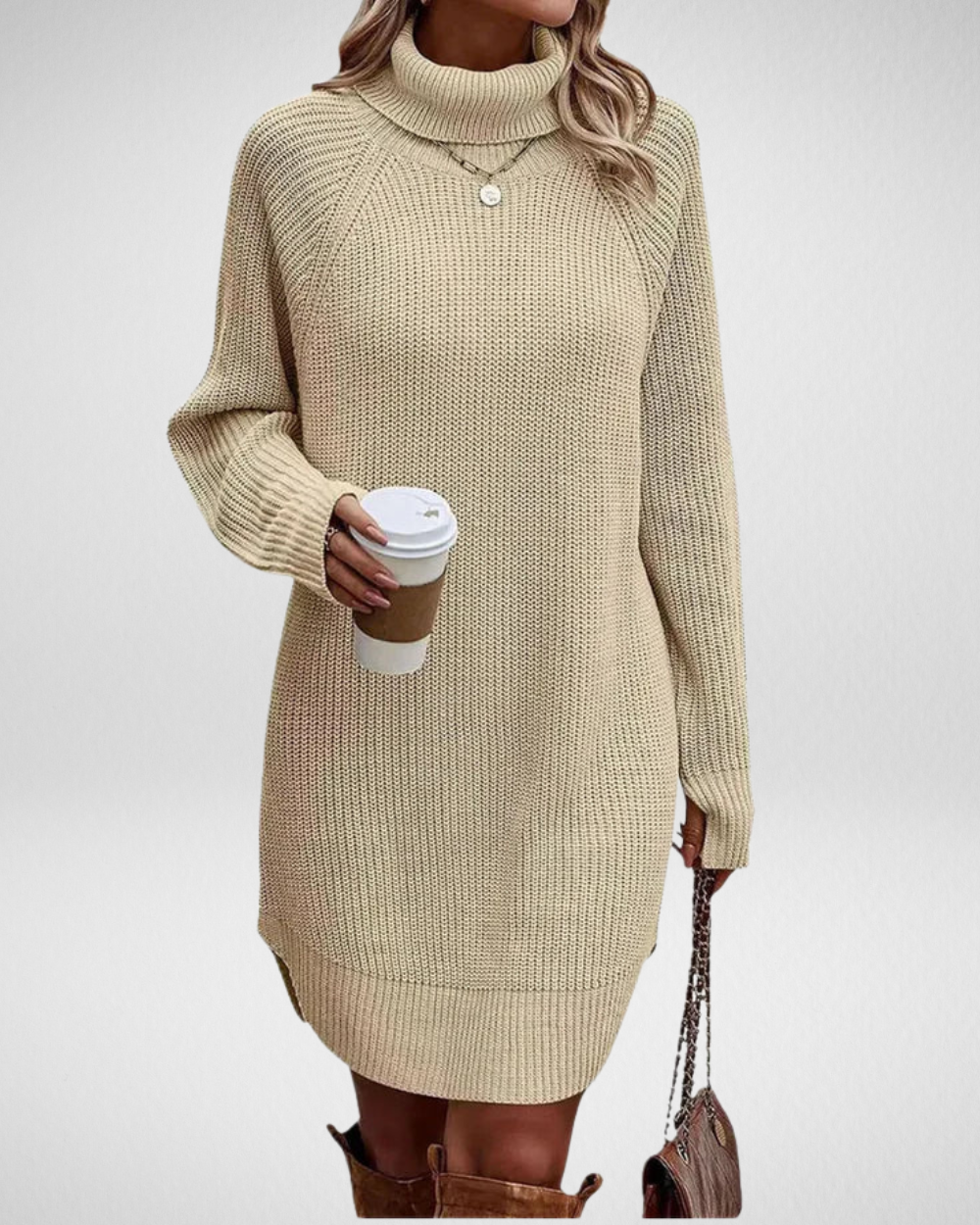 Damska dzianinowa sukienka swetrowa – elegancka i przytulna