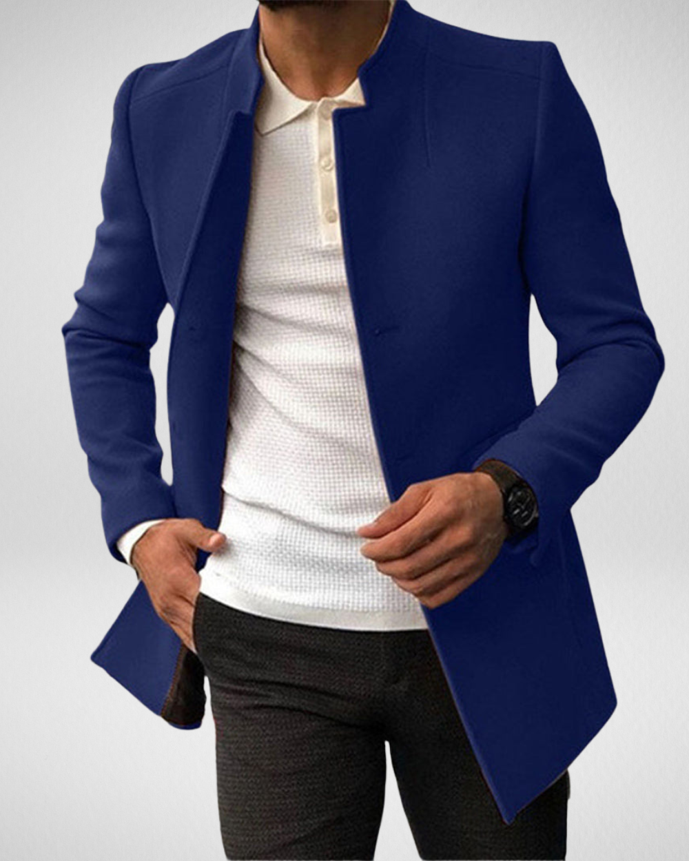 Męska Długa Elegancka Kurtka Zimowa – Izolacja Termiczna – Stylowy Design