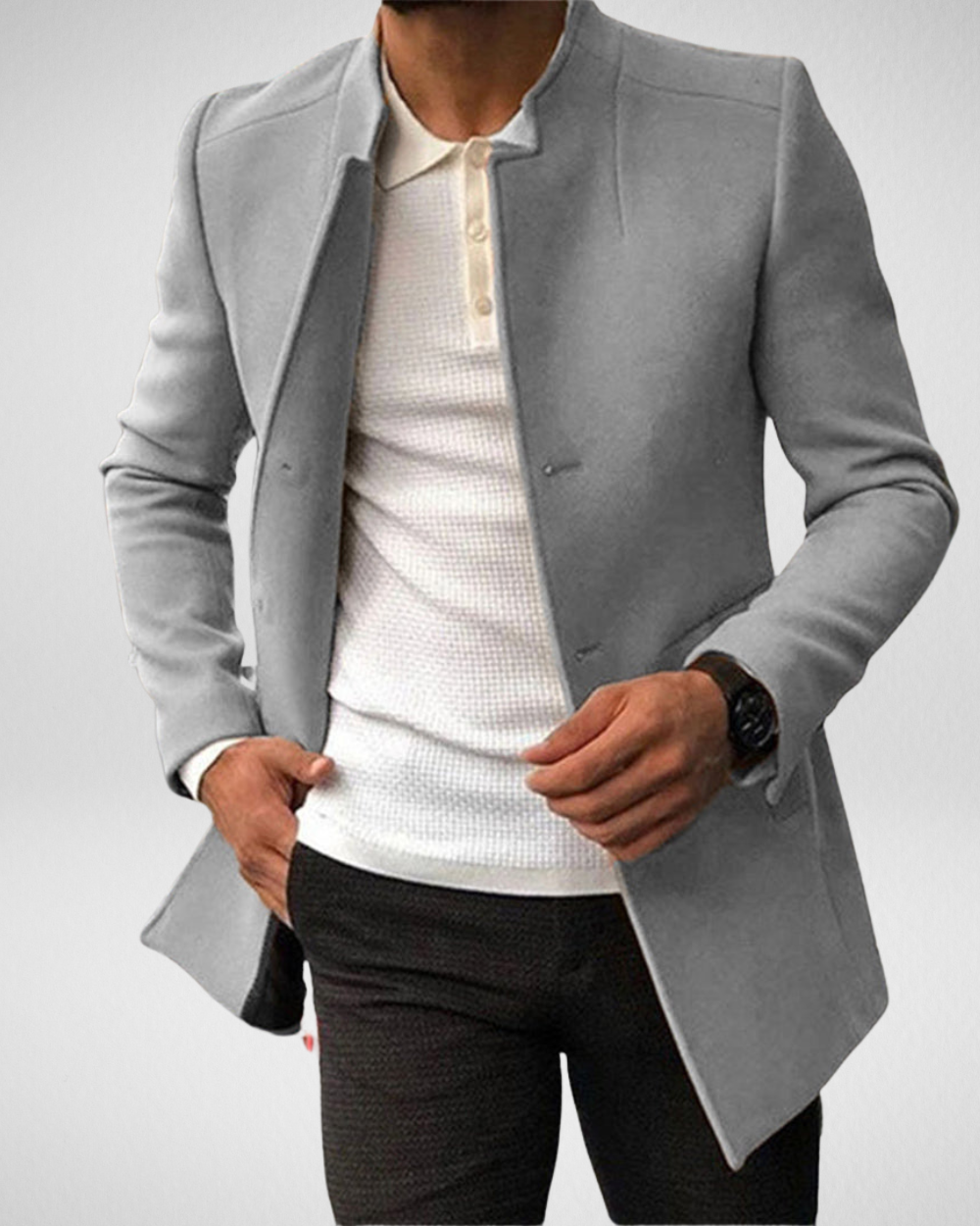 Męska Długa Elegancka Kurtka Zimowa – Izolacja Termiczna – Stylowy Design