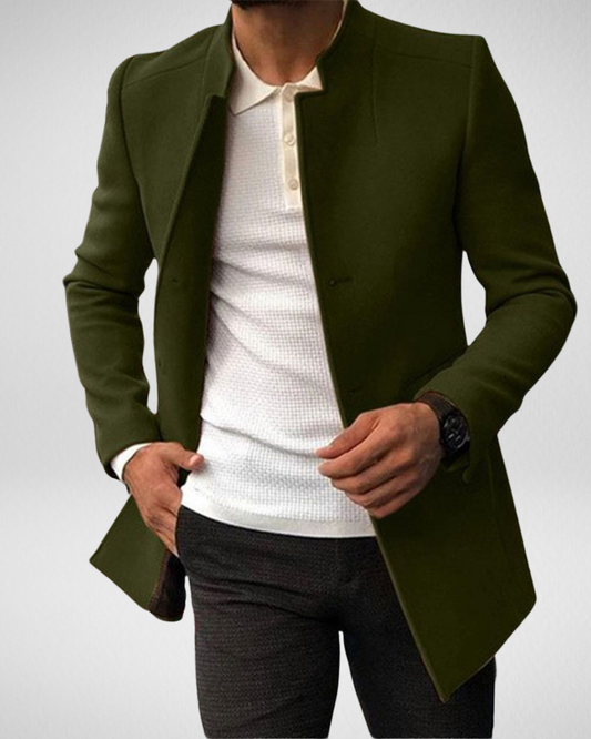 Męska Długa Elegancka Kurtka Zimowa – Izolacja Termiczna – Stylowy Design