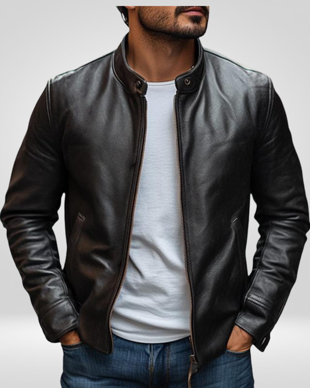 Męska Elegancka Kurtka – Klasyczny Kołnierz – Dopasowany Krój