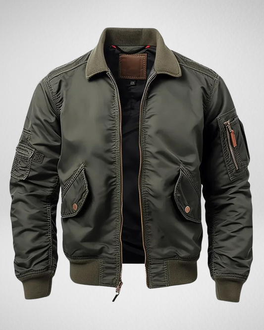 Męska Kurtka Bomber – Funkcjonalne Kieszenie – Casual i Outdoor