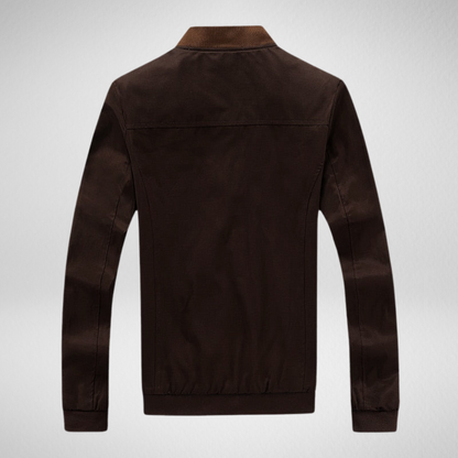 Męska Kurtka Bomber Vintage – Zielona i Brązowa