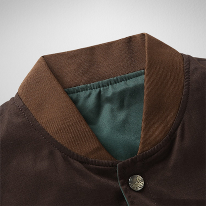 Męska Kurtka Bomber Vintage – Zielona i Brązowa