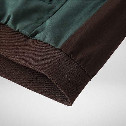 Męska Kurtka Bomber Vintage – Zielona i Brązowa