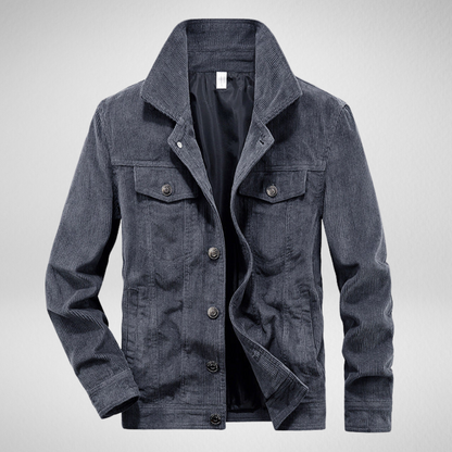 Męska Kurtka Przejściowa – Miękki Ribfluwel – Luźna Sylwetka