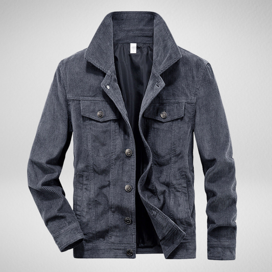 Męska Kurtka Przejściowa – Miękki Ribfluwel – Luźna Sylwetka
