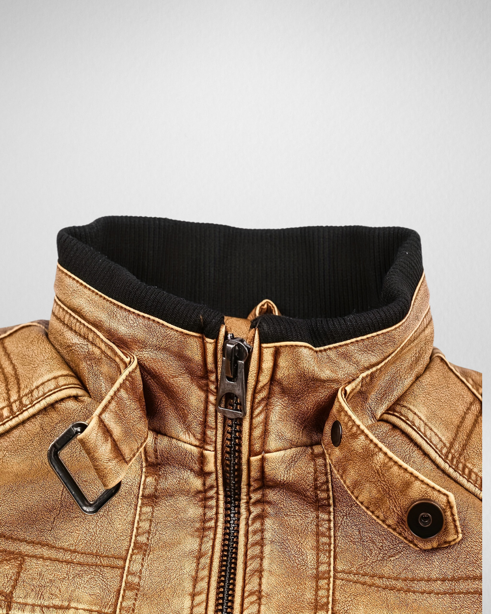 Męska Kurtka Vintage PU – Idealna na Jesień