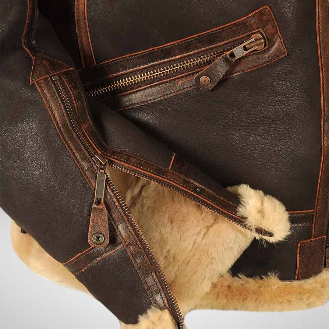 Męska Kurtka Zimowa – Sztuczna Skóra z Ociepleniem - Vintage Styl na Codzień