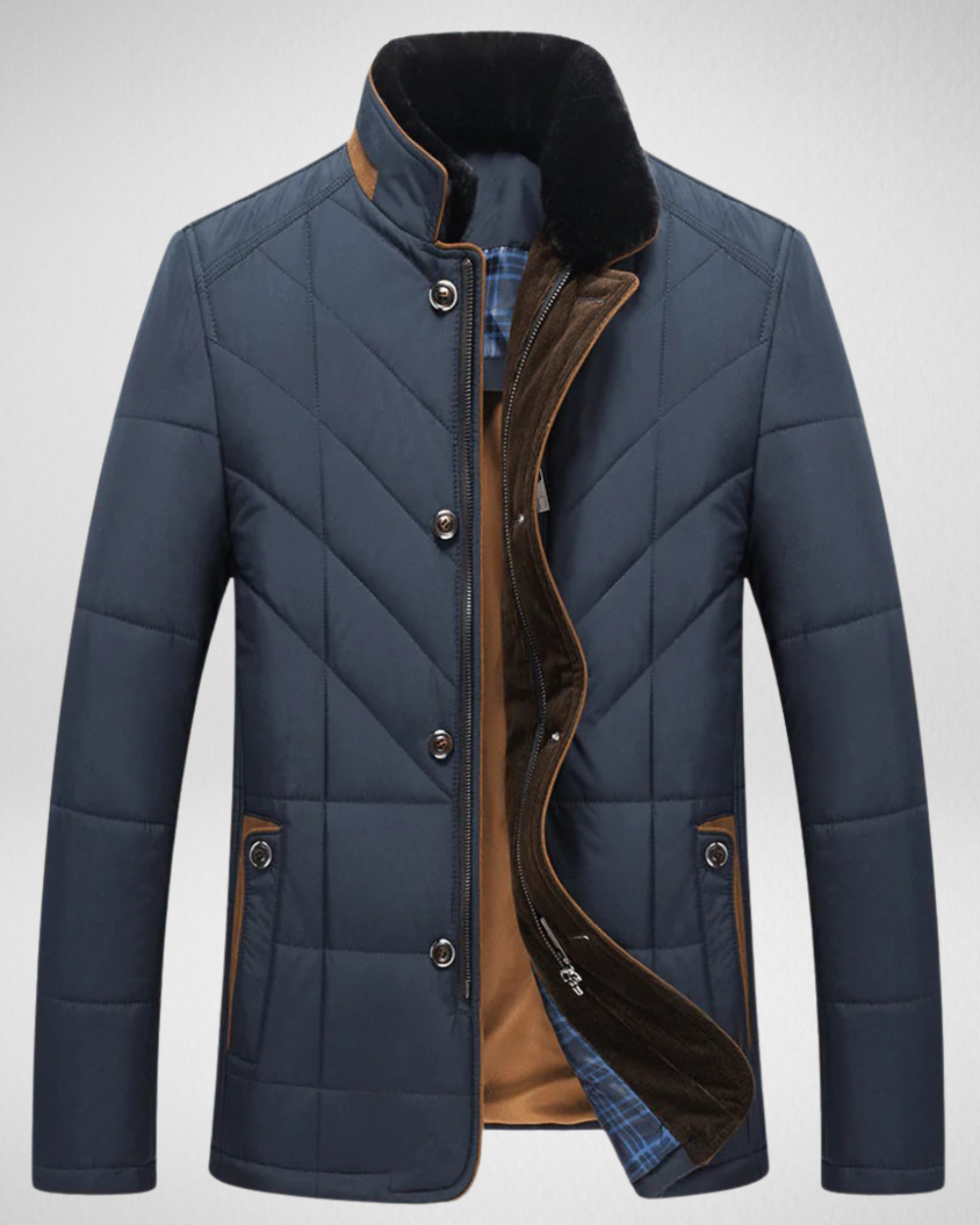 Męska Zimowa Kurtka – Izolująca – Elegancki Design