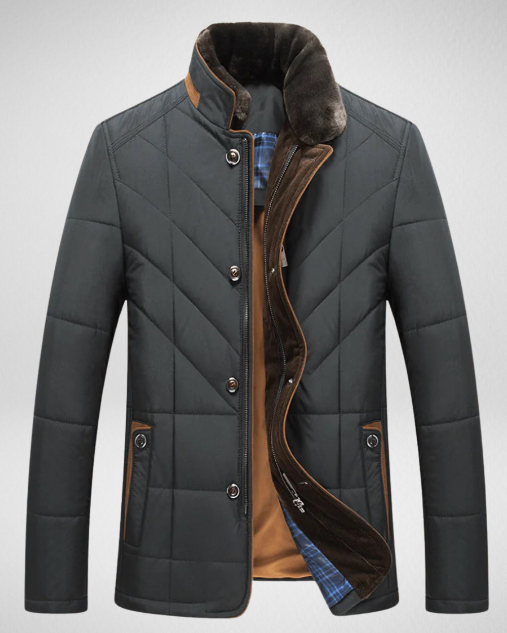 Męska Zimowa Kurtka – Izolująca – Elegancki Design
