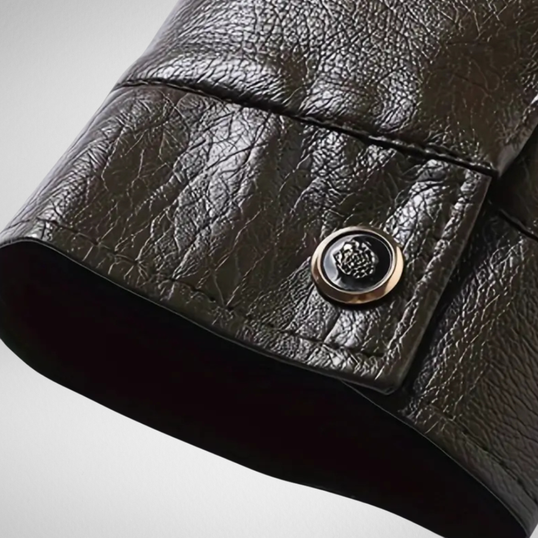 Męska Zimowa Kurtka Skórzana – Ciepła Podszewka – Elegancki Styl