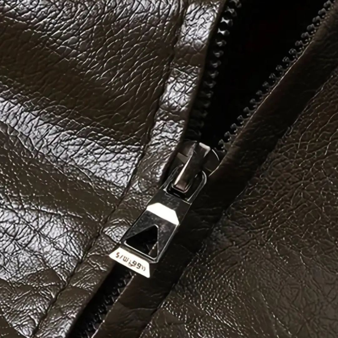 Męska Zimowa Kurtka Skórzana – Ciepła Podszewka – Elegancki Styl