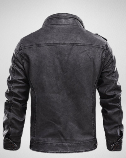Męska skórzana kurtka – 100% prawdziwe skórzane – klasyczny design