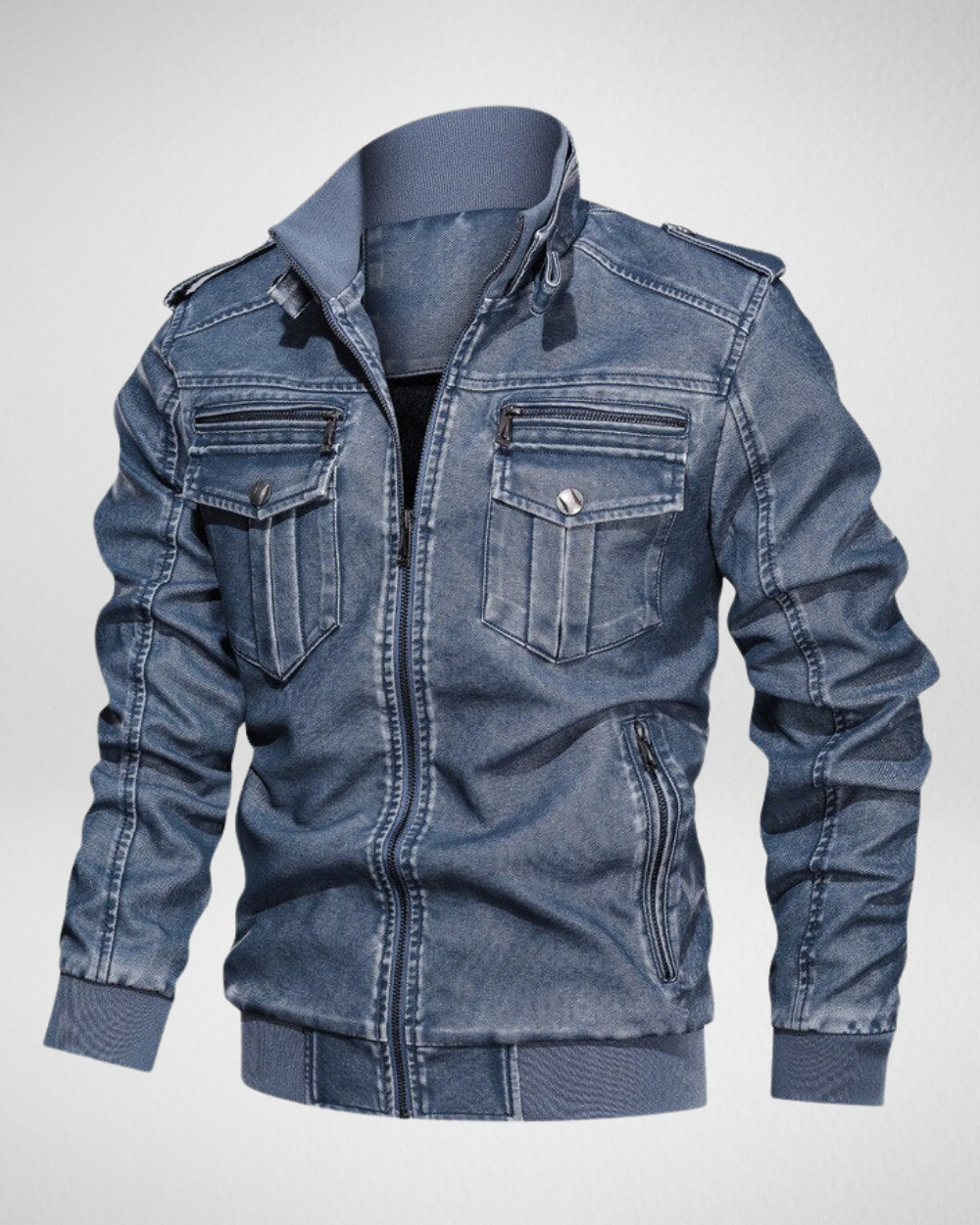 Męska skórzana kurtka – Vintage – Wiatroszczelna