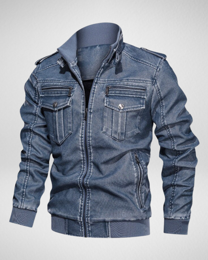 Męska skórzana kurtka – Vintage – Wiatroszczelna