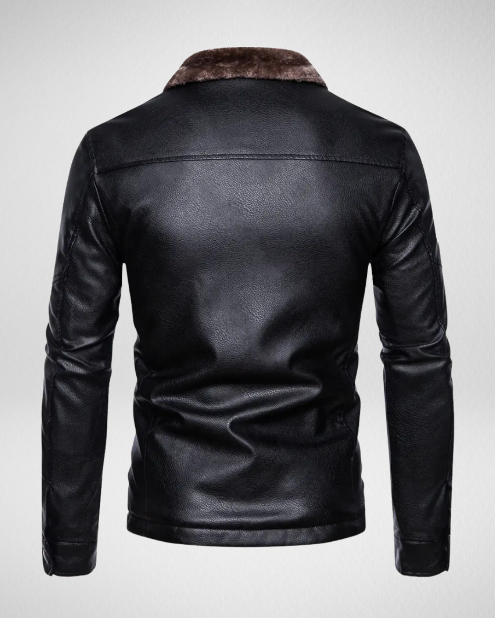 Męska skórzana kurtka – z podszewką – elegancki wygląd