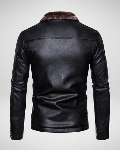 Męska skórzana kurtka – z podszewką – elegancki wygląd