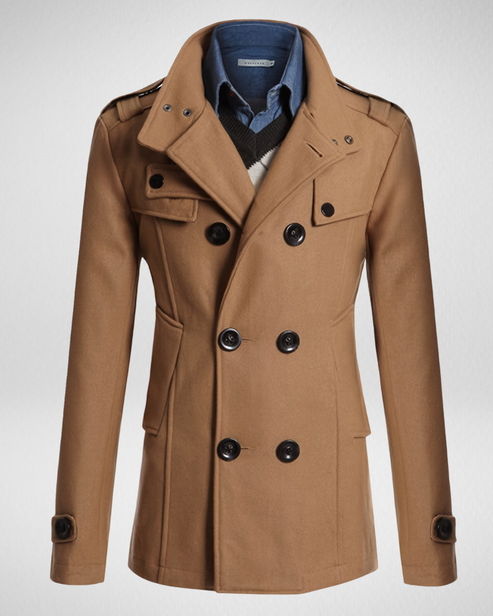 Męski Płaszcz Wełniany – Długi Płaszcz – Zima