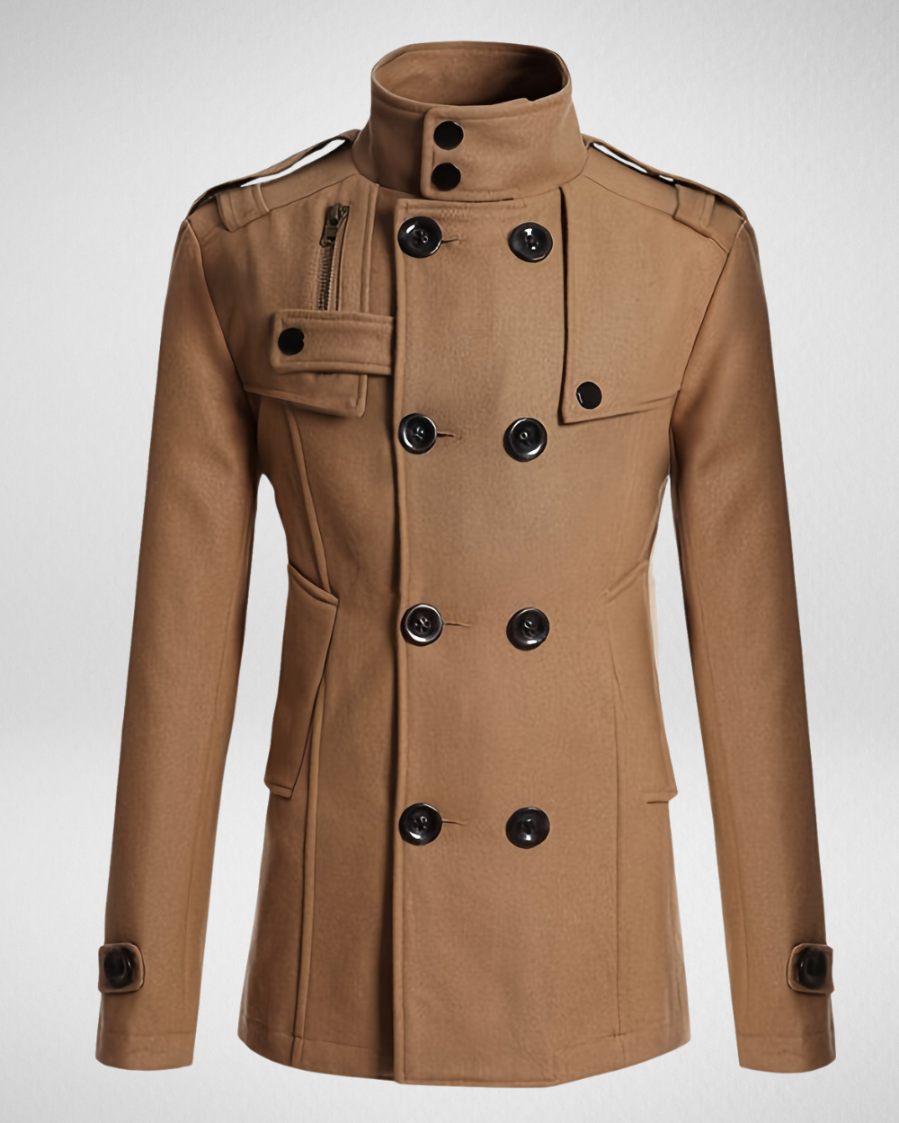 Męski Płaszcz Wełniany – Długi Płaszcz – Zima