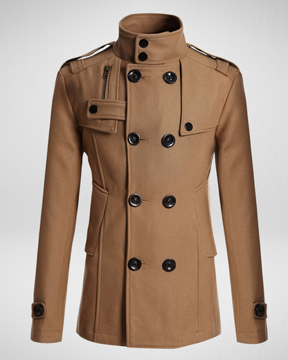 Męski Płaszcz Wełniany – Długi Płaszcz – Zima