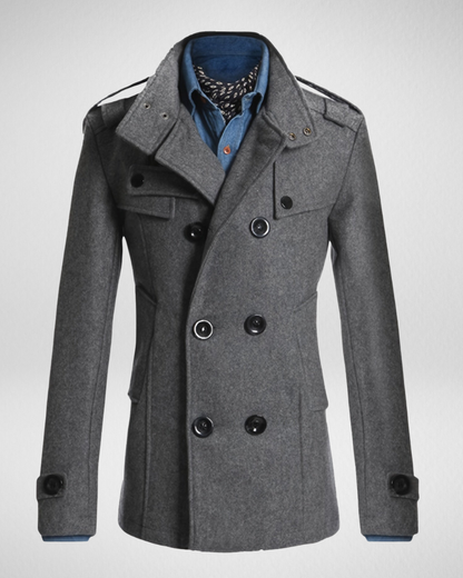 Męski Płaszcz Wełniany – Długi Płaszcz – Zima