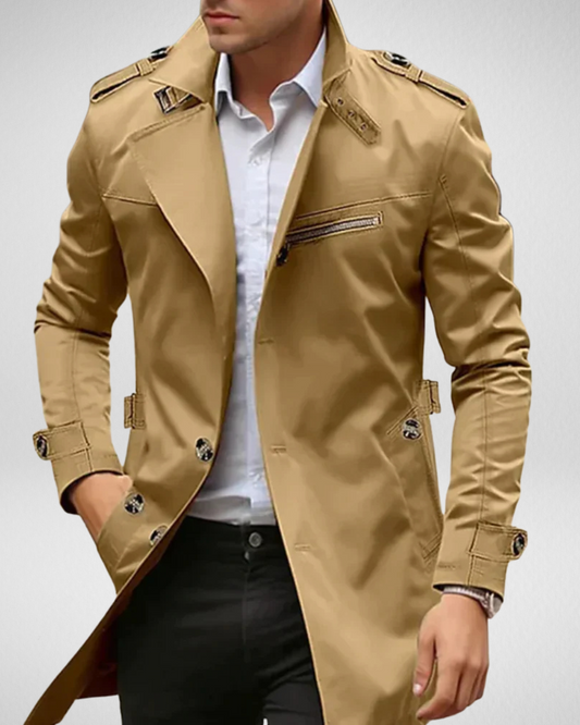 Męski Trenchcoat – Klasyczny Styl – Idealny na Każdą Okazję