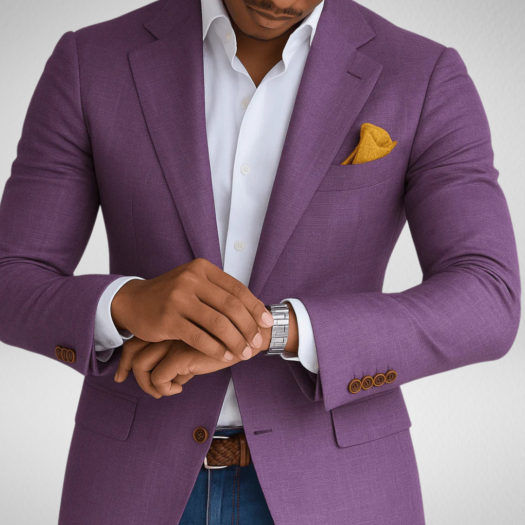 Męska Marynarka Garniturowa – Elegancki, Dopasowany Krój