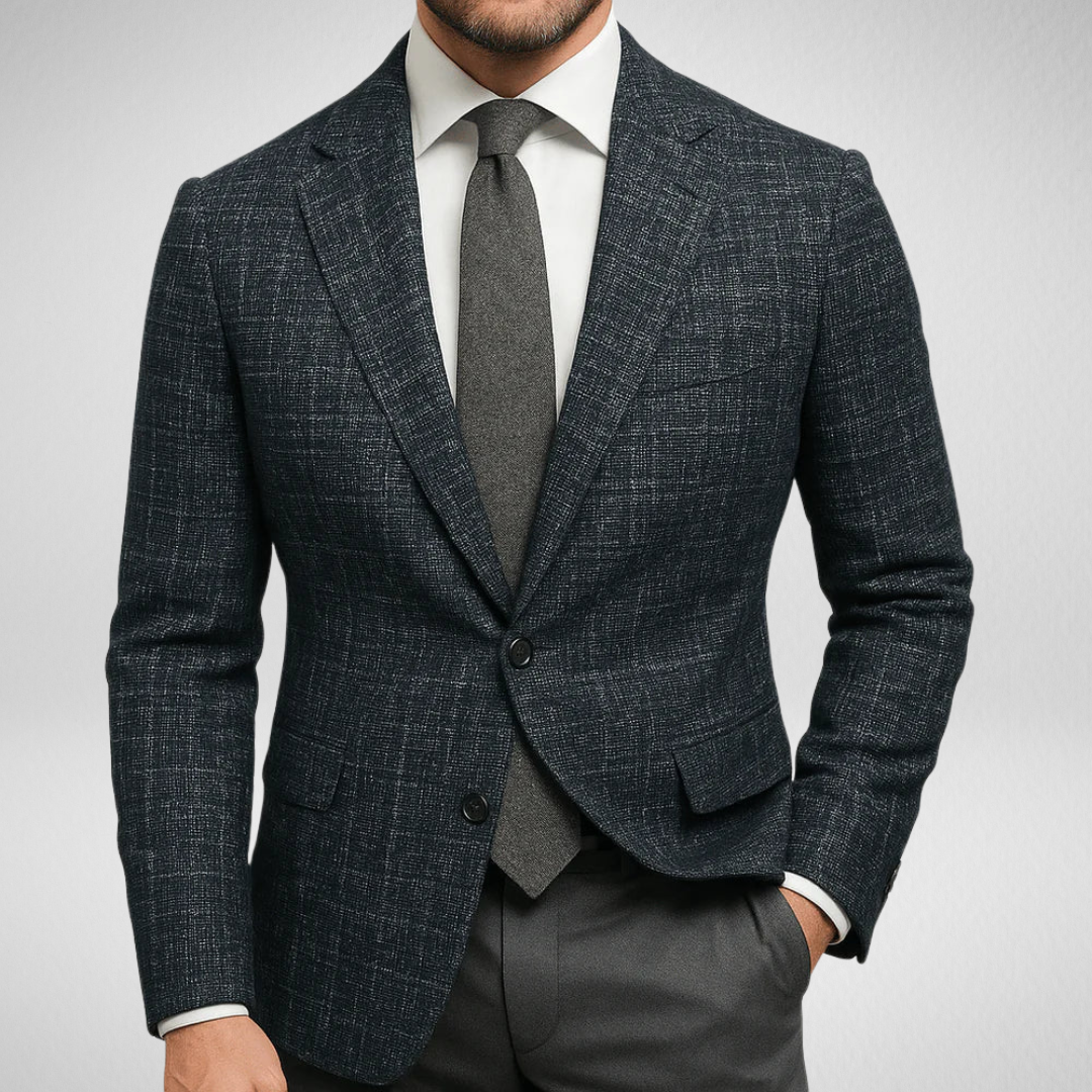 Męska Marynarka Garniturowa – Elegancki, Dopasowany Krój