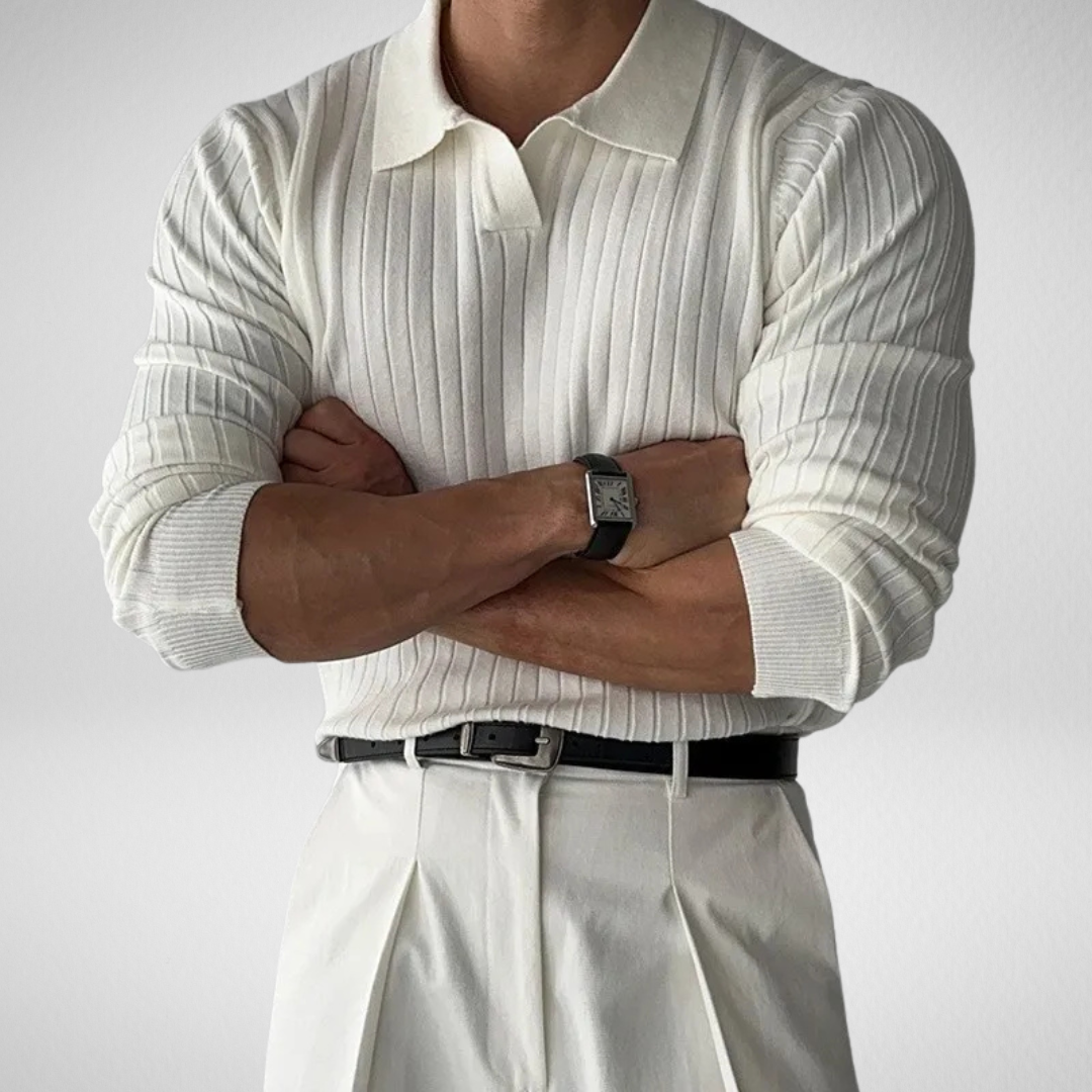 Męski Sweter Polo z Długim Rękawem – Klasa i Styl w Jednym