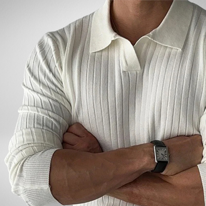 Męski Sweter Polo z Długim Rękawem – Klasa i Styl w Jednym