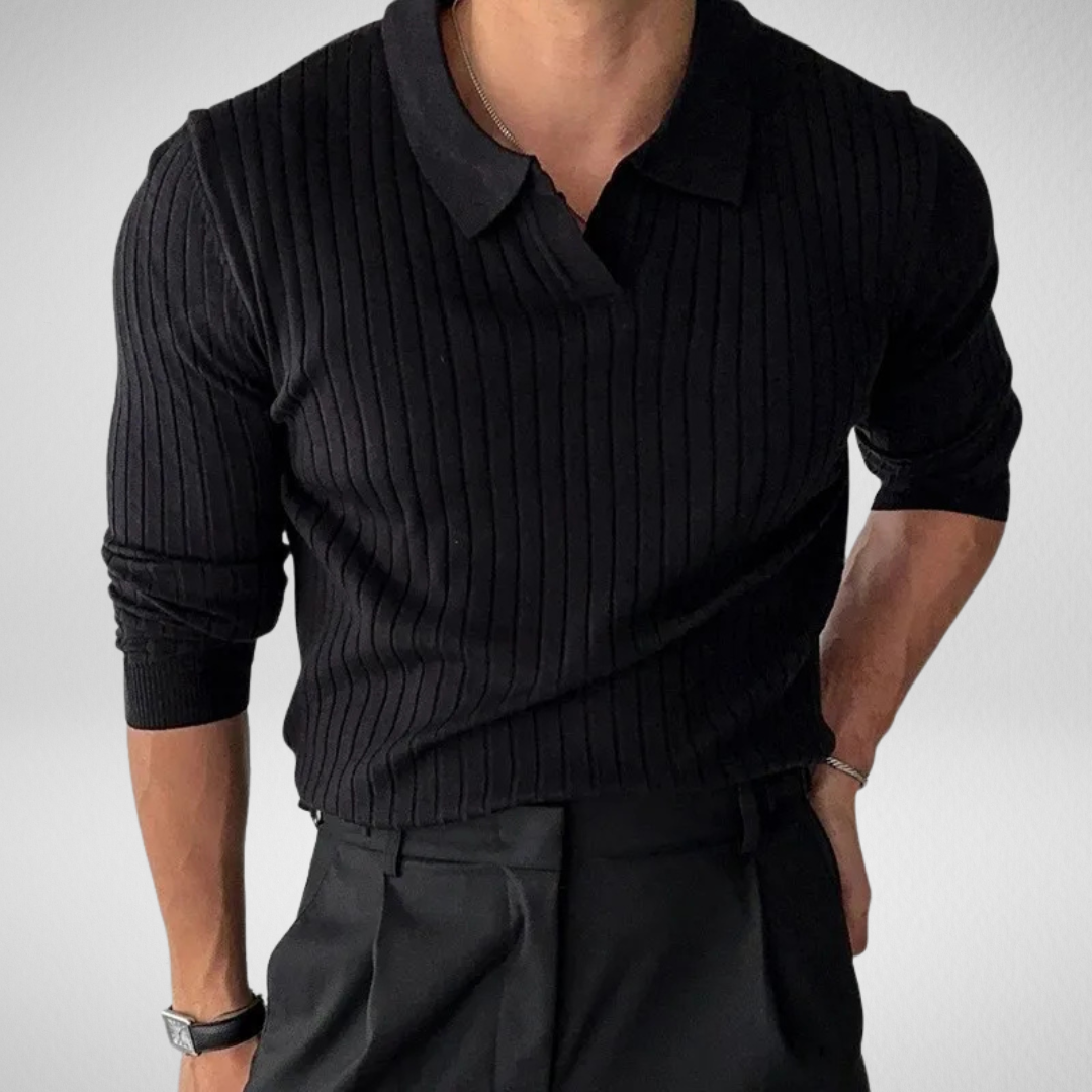 Męski Sweter Polo z Długim Rękawem – Klasa i Styl w Jednym