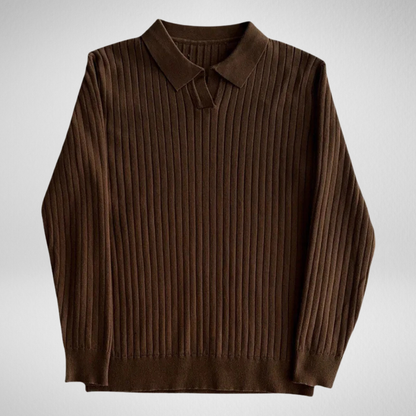 Męski Sweter Polo z Długim Rękawem – Klasa i Styl w Jednym