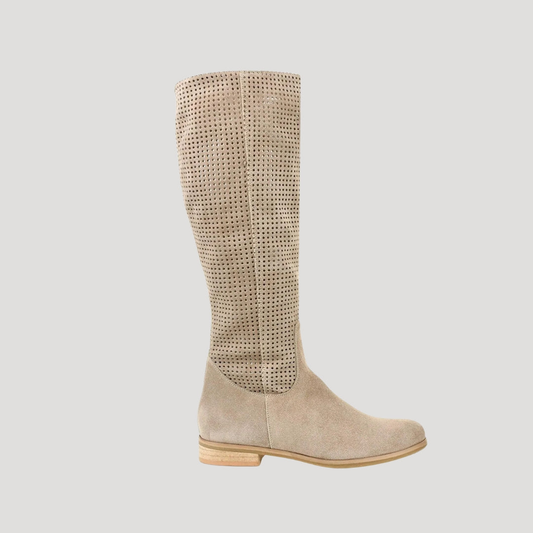 Damskie kozaki zamszowe za kolano – lekkość i perforowany styl