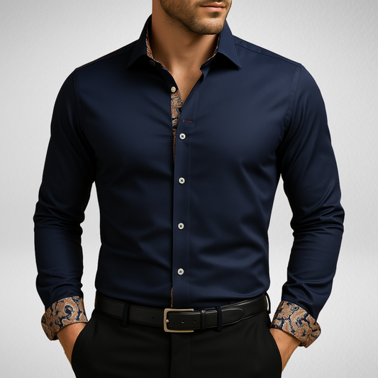 Nowoczesna klasyczna koszula męska z długim rękawem