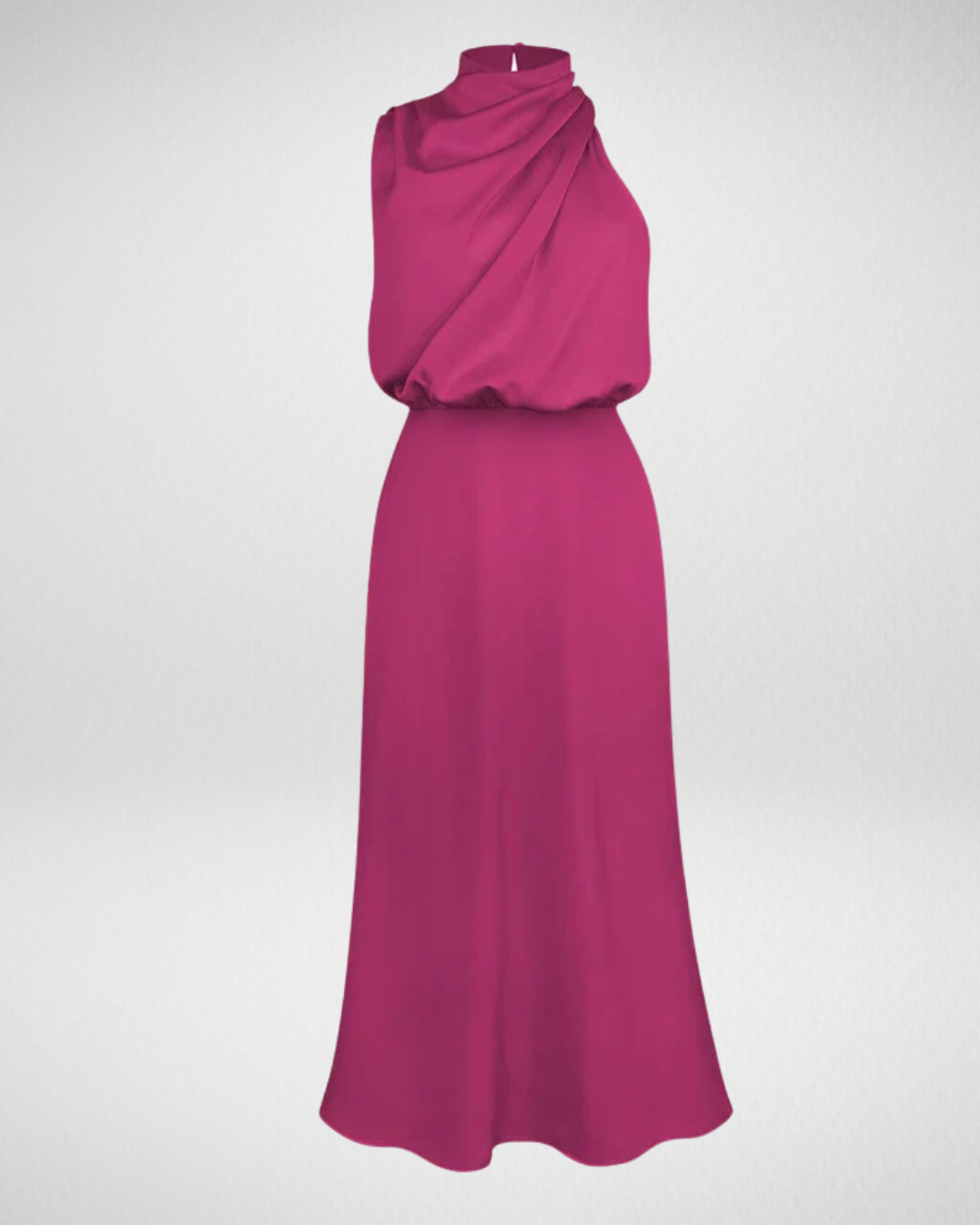 Elegancka satynowa sukienka midi – klasyczna kobiecość i nowoczesny szyk