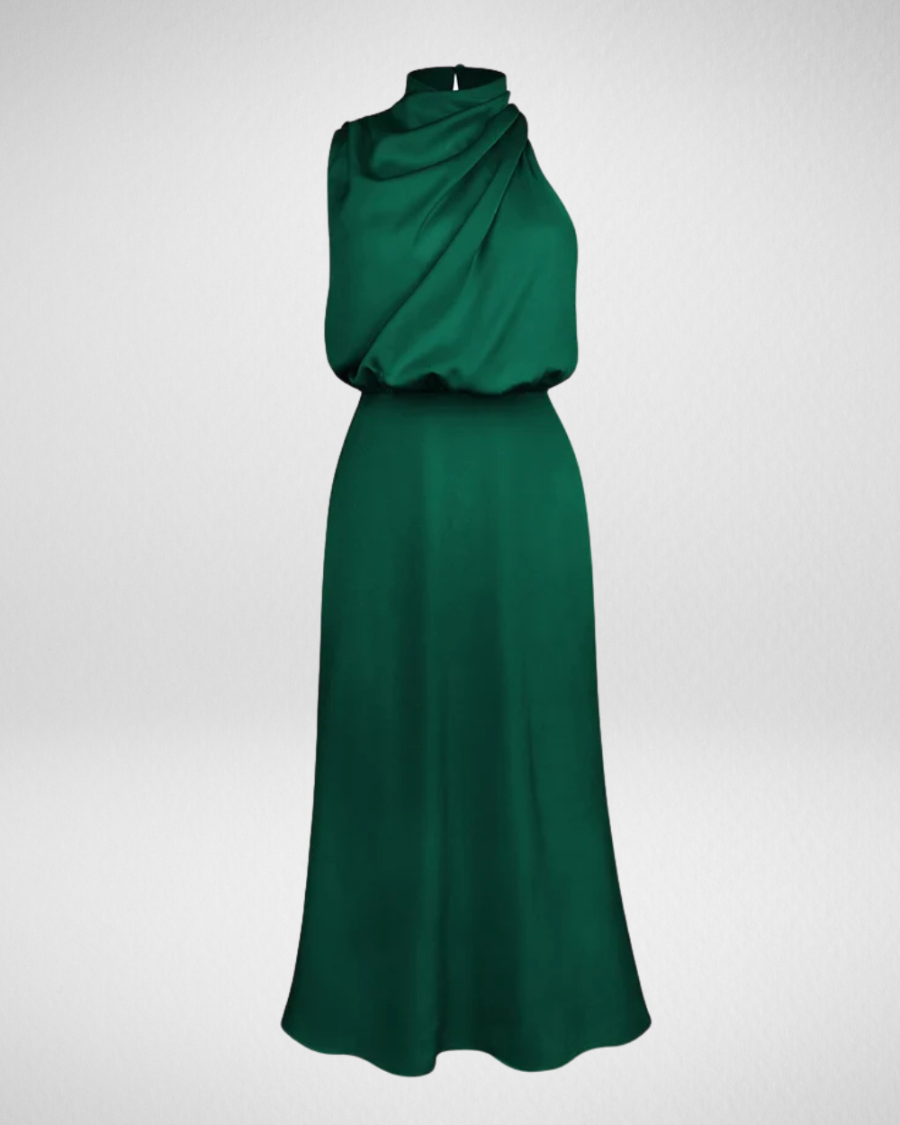 Elegancka satynowa sukienka midi – klasyczna kobiecość i nowoczesny szyk