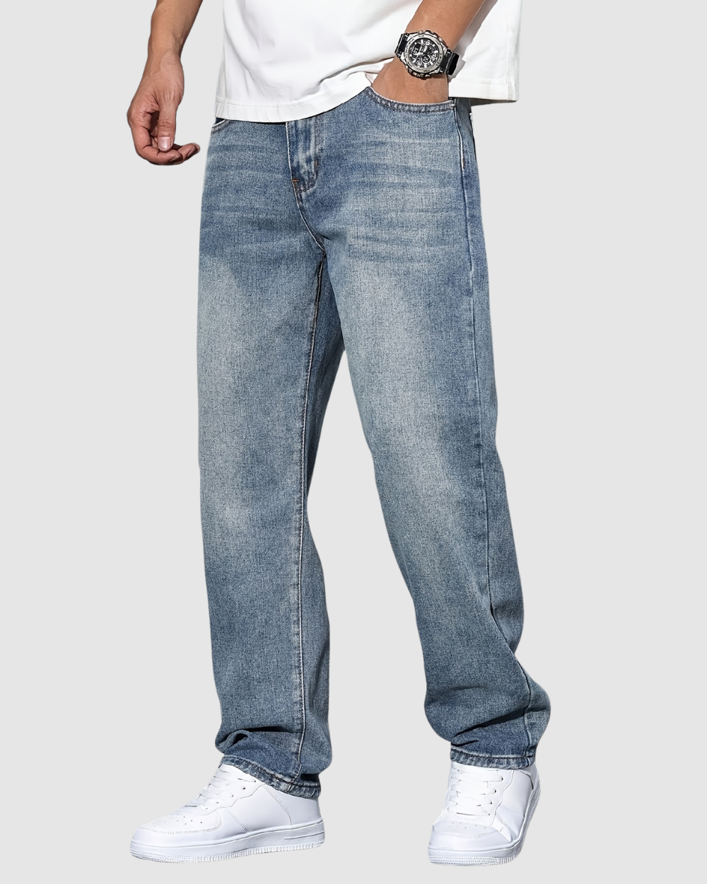 Męskie Jeansy Denim – Klasyczny Regular Fit