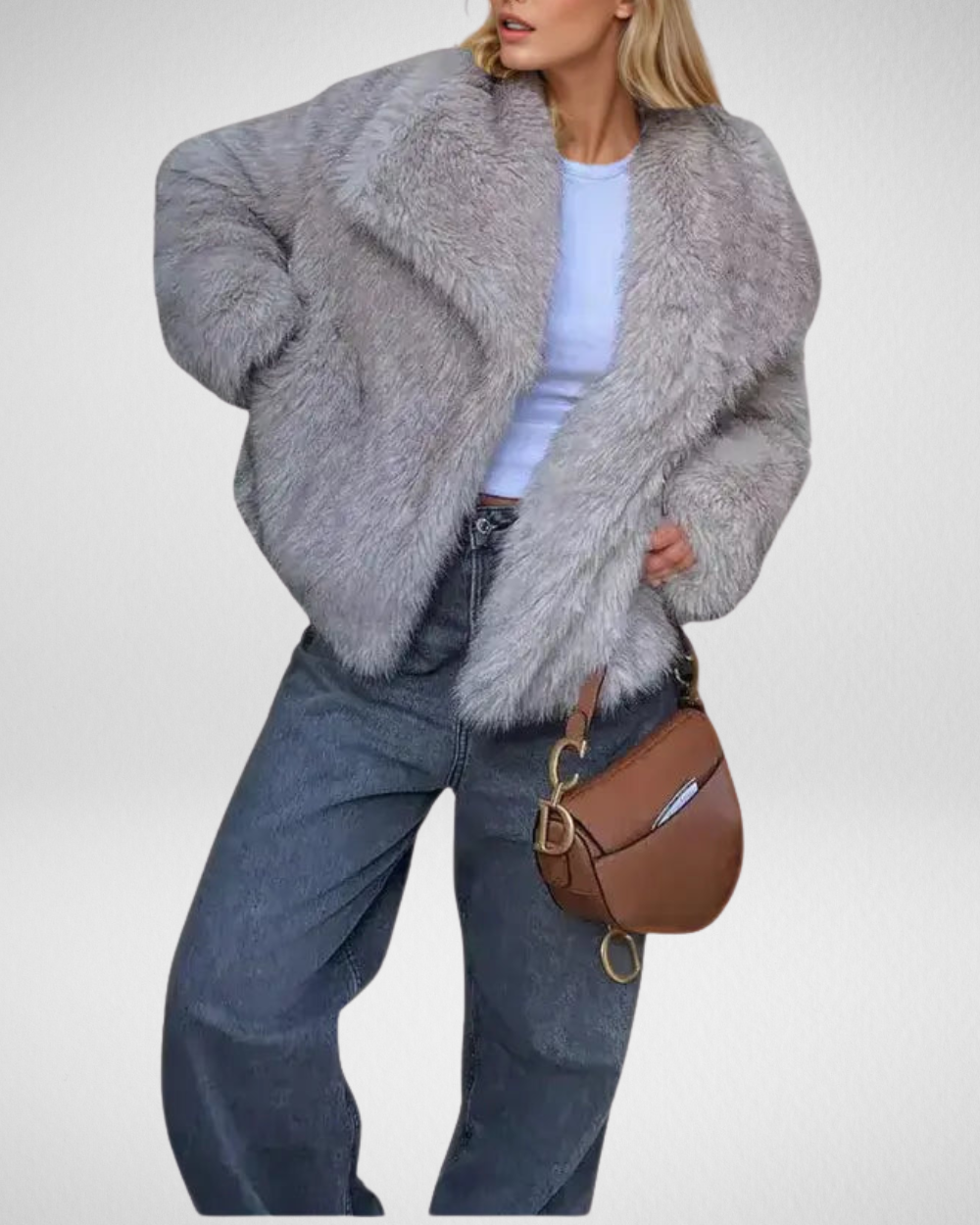 Stylowy Sztuczny Futrzany Płaszcz – Luksus i Elegancja