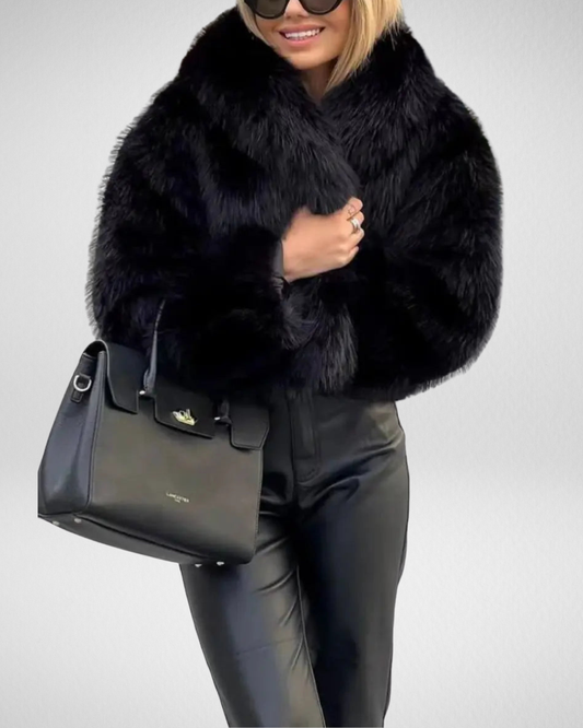 Stylowy Sztuczny Futrzany Płaszcz – Luksus i Elegancja