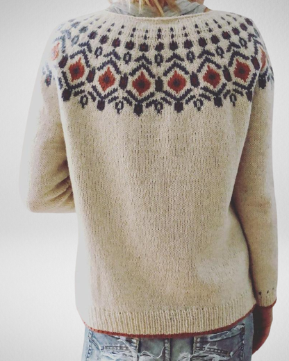 Damski sweter z geometrycznym wzorem – Ciepło i styl na chłodne dni