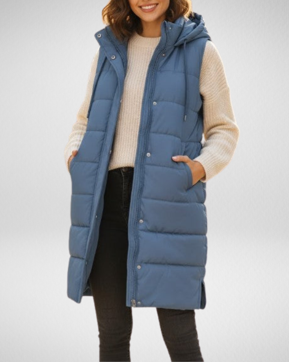 Damska pikowana kamizelka z kapturem – elegancja i komfort na chłodniejsze dni