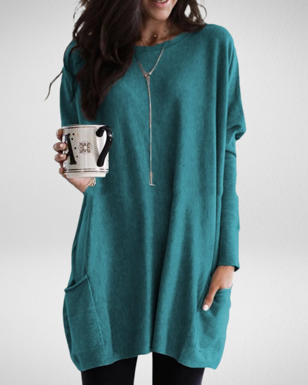 Długi sweter damski Sabina – styl i wygoda w jednym