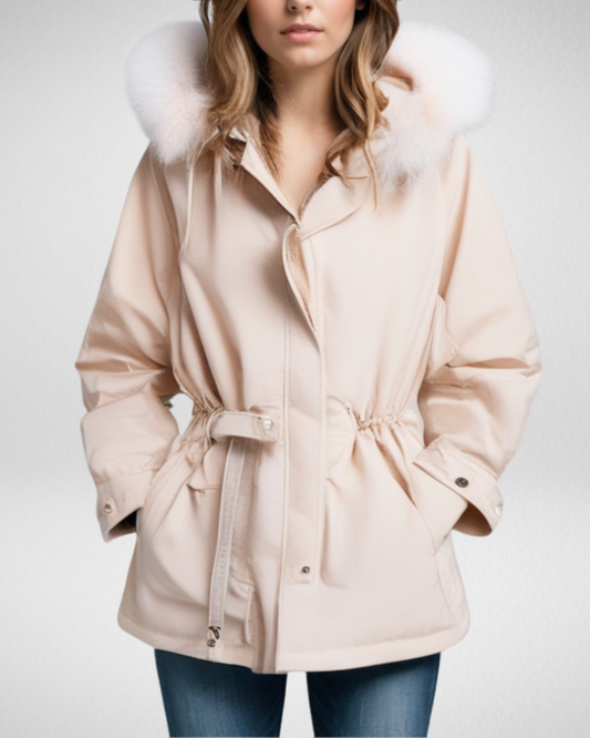 Damska kurtka puchowa z odpinanym kołnierzem