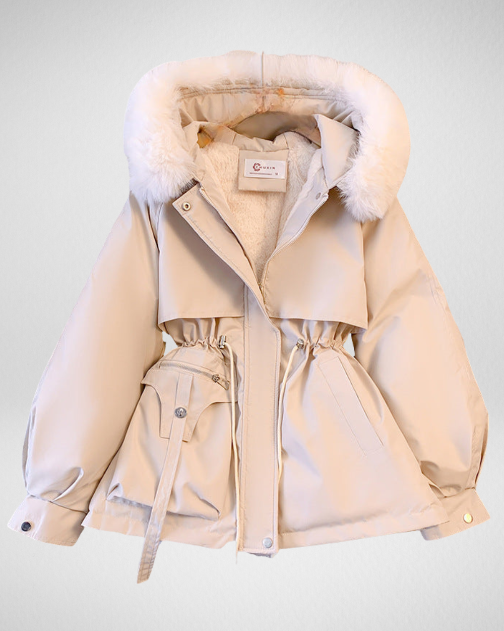 Damska kurtka puchowa z odpinanym kołnierzem